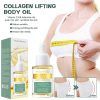 Collagen Lifting Body Oil Nourishing Hydrating Body Skin Lifting Pure Plant Extracts Organic Body Massage Care Oil ( Full Course3 Pcs)